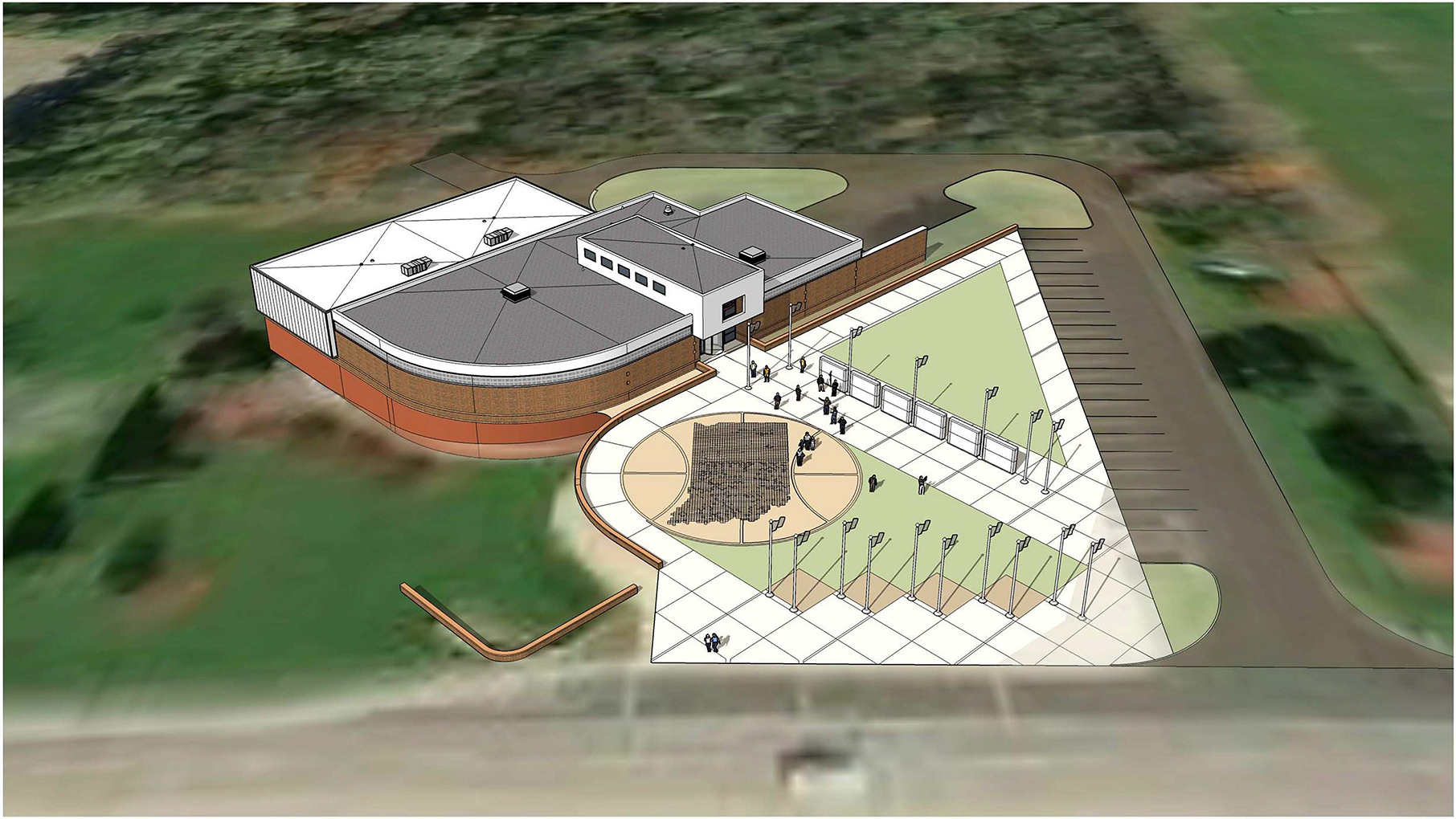 Front Bird's Eye View of Proposed Addition