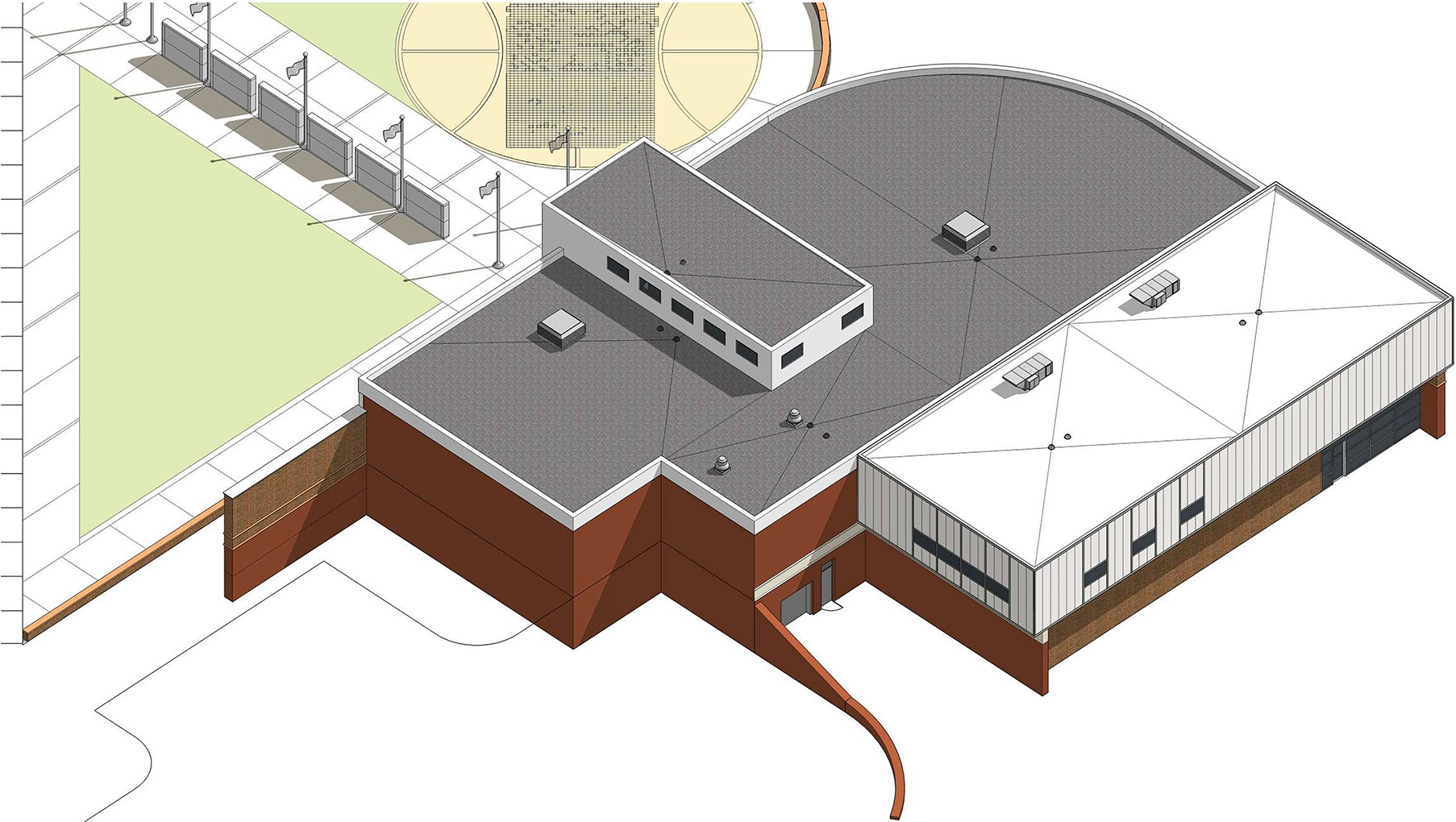 Rear Bird's Eye View of Proposed Addition